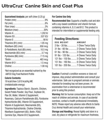 Show full view: UltraCruz Skin & Coat Dog Supplement, 60 count slide 3 of 5