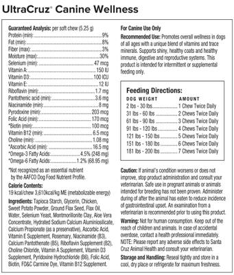 Show full view: UltraCruz Wellness Dog Supplement, 60 count slide 3 of 6