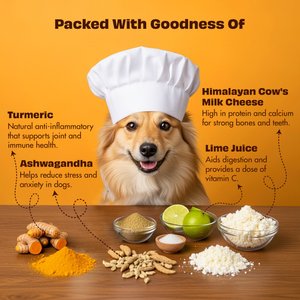 Pawfect Himalayan Cheese Bars Turmeric Dog Chews, Medium, 10 count