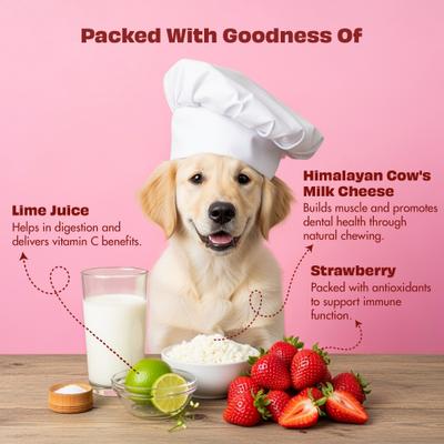 Show full view: Pawfect Himalayan Cheese Bars Strawberry Dog Chews, Large, 10 count slide 4 of 9