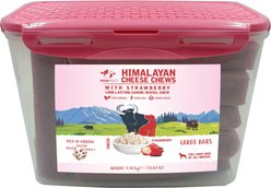 Pawfect Himalayan Cheese Bars Strawberry Dog Chews, Large, 10 count