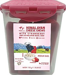 Pawfect Himalayan Cheese Bars Strawberry Dog Chews, Medium, 10 count