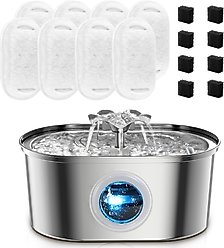 PATPET Replacement Filter for Stainless Steel Cat Water Fountain, 8 count