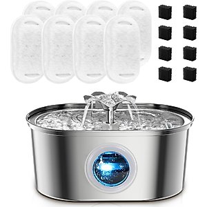 PATPET Replacement Filter for Stainless Steel Cat Water Fountain, 8 count