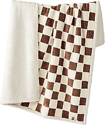 Lesure Waterproof Calming Double-Sided Jacquard Shag & Soft Sherpa Fleece Furniture Protector Dog & Cat Blanket, Brown, Small