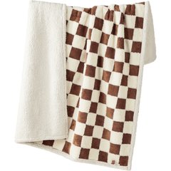 Lesure Waterproof Calming Double-Sided Jacquard Shag & Soft Sherpa Fleece Furniture Protector Dog & Cat Blanket, Brown, Small