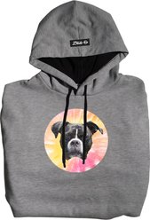 ISlide Dog Tie-Dye Personalized Hoodie, Grey, Medium