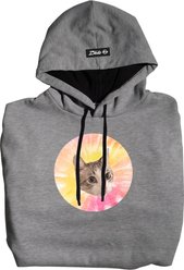 ISlide Cat Tie-Dye Personalized Hoodie, Grey, 3X-Large