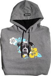 ISlide Dog Hawaiian Personalized Hoodie, Grey, 3X-Large