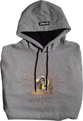 ISlide Horse Desert Collage Personalized Hoodie, Grey, 3X-Large