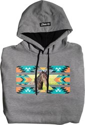 ISlide Horse Aztec Personalized Hoodie, Grey, 3X-Large