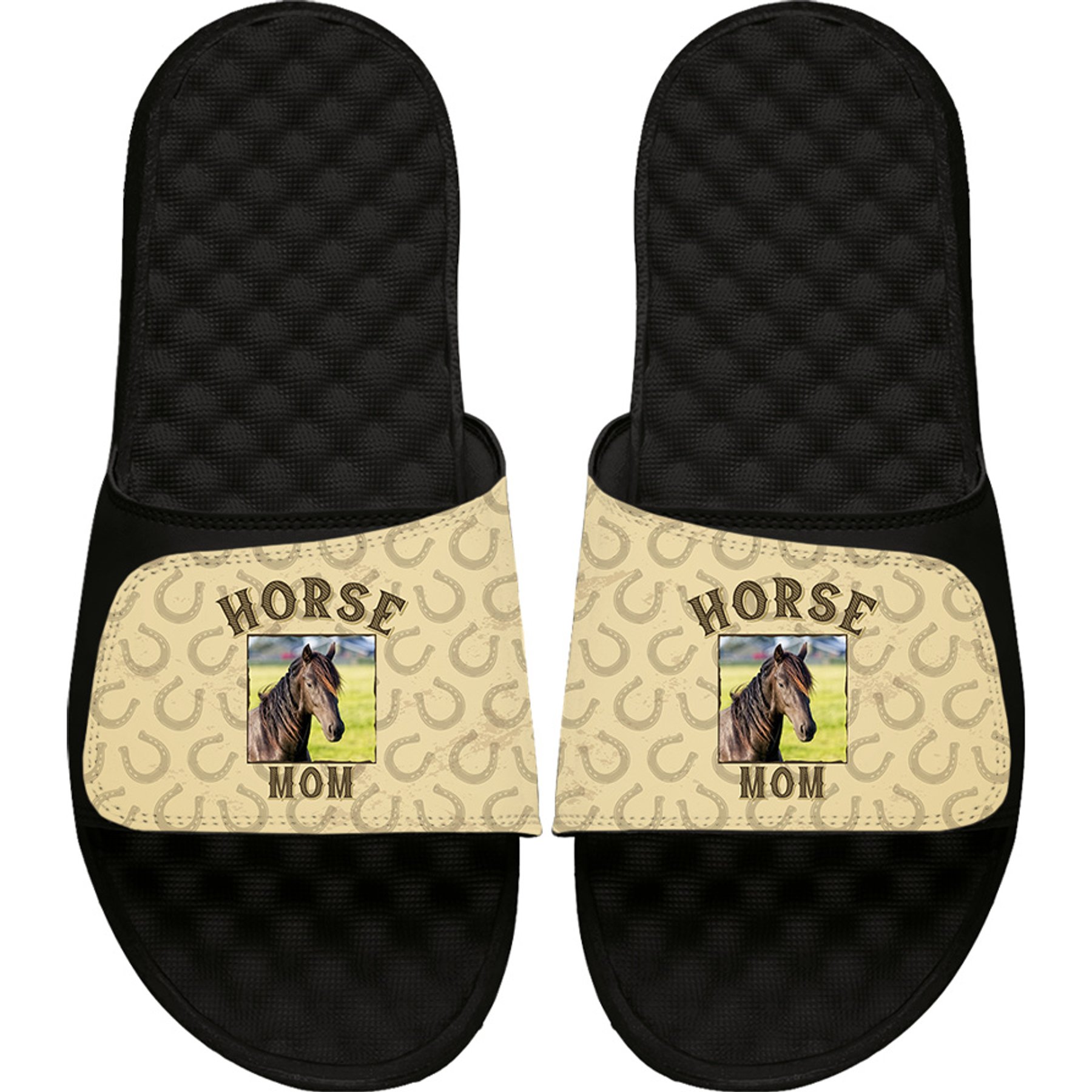 ISlide Mantra Horse Mom Personalized Slides, Black, W7 / M6