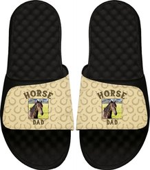 ISlide Mantra Horse Dad Personalized Slides, Black, W14 / M13