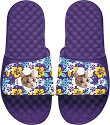 ISlide Mantra Cat Hawaiian Personalized Slides, Purple, W14 / M13