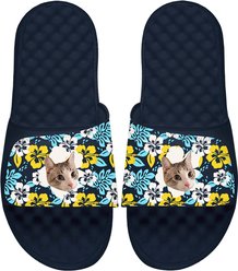 ISlide Mantra Cat Hawaiian Personalized Slides, Navy Blue, W10 / M9
