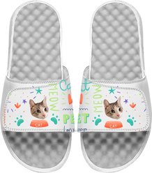 ISlide Mantra Cat Pattern Personalized Slides, Great White, W14 / M13