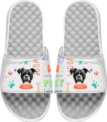 ISlide Mantra Dog Pattern Personalized Slides, Great White, W6 / M5
