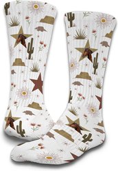 ISlide Lifestyle Horse Western Pattern Personalized Socks, Medium