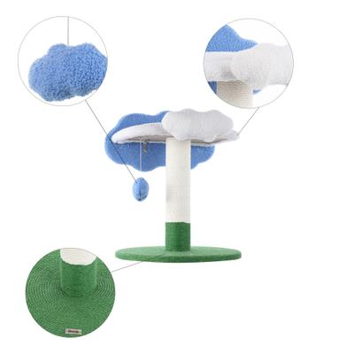 Show full view: THE LICKER STORE Sami Modern 21.5-in Jute Cloud Cat Tree, White/Blue/Green slide 5 of 10