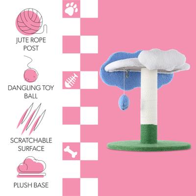 Show full view: THE LICKER STORE Sami Modern 21.5-in Jute Cloud Cat Tree, White/Blue/Green slide 3 of 10