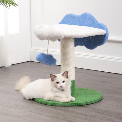 Show full view: THE LICKER STORE Sami Modern 21.5-in Jute Cloud Cat Tree, White/Blue/Green slide 6 of 10