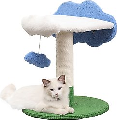 THE LICKER STORE Sami Modern 21.5-in Jute Cloud Cat Tree, White/Blue/Green