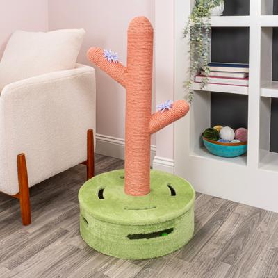 Show full view: THE LICKER STORE Rosa Modern 36-in Jute Cactus with Flower Scratching Post, Pink/Green slide 10 of 10