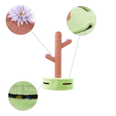 Show full view: THE LICKER STORE Rosa Modern 36-in Jute Cactus with Flower Scratching Post, Pink/Green slide 6 of 10