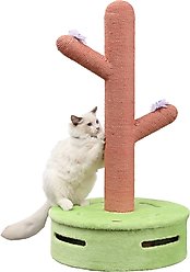 THE LICKER STORE Rosa Modern 36-in Jute Cactus with Flower Scratching Post, Pink/Green