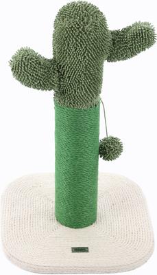 Show full view: THE LICKER STORE Pecos Modern 21-in Jute Cactus Cat Scratching Post with Fuzzy Toy, Green/White slide 9 of 9