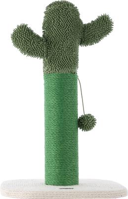 Show full view: THE LICKER STORE Pecos Modern 21-in Jute Cactus Cat Scratching Post with Fuzzy Toy, Green/White slide 8 of 9