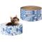 Show in main carousel: THE LICKER STORE Kate Modern 12-in Patterned Cardboard Reversible Cat Scratcher Pad in Box with Catnip, 5 count, Blue/White slide 8 of 9