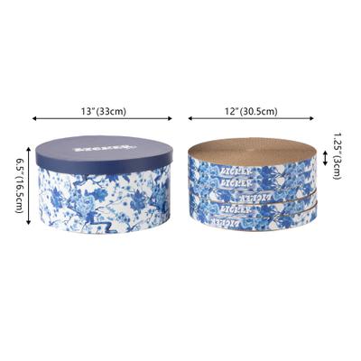 Show full view: THE LICKER STORE Kate Modern 12-in Patterned Cardboard Reversible Cat Scratcher Pad in Box with Catnip, 5 count, Blue/White slide 5 of 9