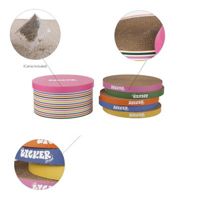 Show full view: THE LICKER STORE Kate Modern 12-in Patterned Cardboard Reversible Cat Scratcher Pad in Box with Catnip, 5 count, Multicolor slide 5 of 8