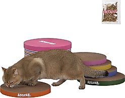 THE LICKER STORE Kate Modern 12-in Patterned Cardboard Reversible Cat Scratcher Pad in Box with Catnip, 5 count, Multicolor