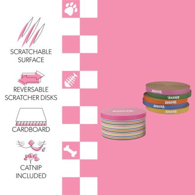 Show full view: THE LICKER STORE Kate Modern 12-in Patterned Cardboard Reversible Cat Scratcher Pad in Box with Catnip, 5 count, Multicolor slide 3 of 8