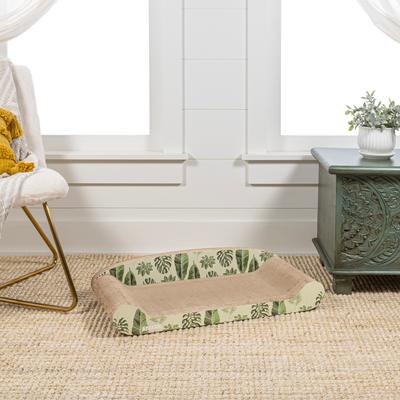 Show full view: THE LICKER STORE Montego Coastal Patterned 27.5-in Cardboard Lounge Bed Cat Scratcher with Catnip, Mint/Green slide 7 of 11