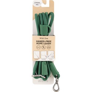 Wild One Hands-Free Adjustable Rope Dog Leash, Standard: 4 1/3 to 8 1/2-ft long, 1/2-in wide, Spruce