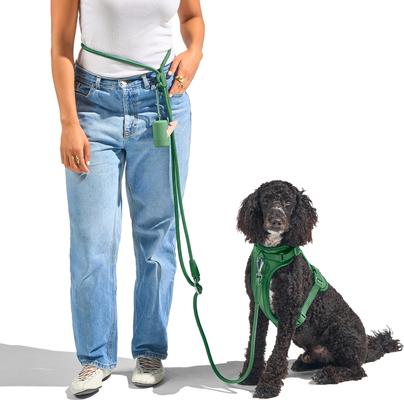 Show full view: Wild One Hands-Free Adjustable Rope Dog Leash, Standard: 4 1/3 to 8 1/2-ft long, 1/2-in wide, Spruce slide 3 of 9