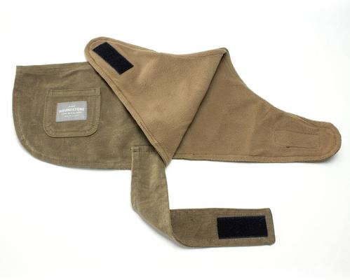 Show full view: ADC Houndstone & Co. Waxed Canvas Fleece Lined Solid Waterproof Dog Jacket, Tan, Small slide 5 of 9