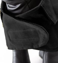 ADC Houndstone & Co. Waxed Canvas Fleece Lined Solid Waterproof Dog Jacket, Black, Small slide 2 of 9