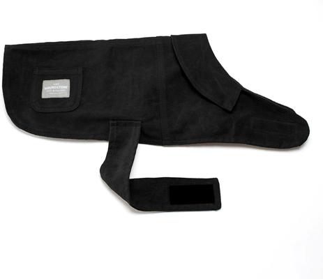 Show full view: ADC Houndstone & Co. Waxed Canvas Fleece Lined Solid Waterproof Dog Jacket, Black, Small slide 4 of 9
