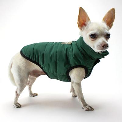Show full view: ADC Houndstone & Co. 2-in-1 Reversible Tropical Camo & Soft Velcro Closure Camouflage Insulated Dog Puffer Vest, Green, X-Small slide 3 of 10