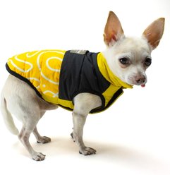 ADC Houndstone & Co. 2-in-1 Reversible Sunny Side Up & Soft Velcro Closure Geometric Insulated Dog Puffer Vest, Yellow, X-Small