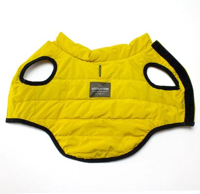 Show full view: ADC Houndstone & Co. 2-in-1 Reversible Sunny Side Up & Soft Velcro Closure Geometric Insulated Dog Puffer Vest, Yellow, X-Small slide 4 of 9