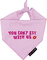 Sassy Woof Mean Girls You Can't Sit with Us Dog Bandana, Pink, Large