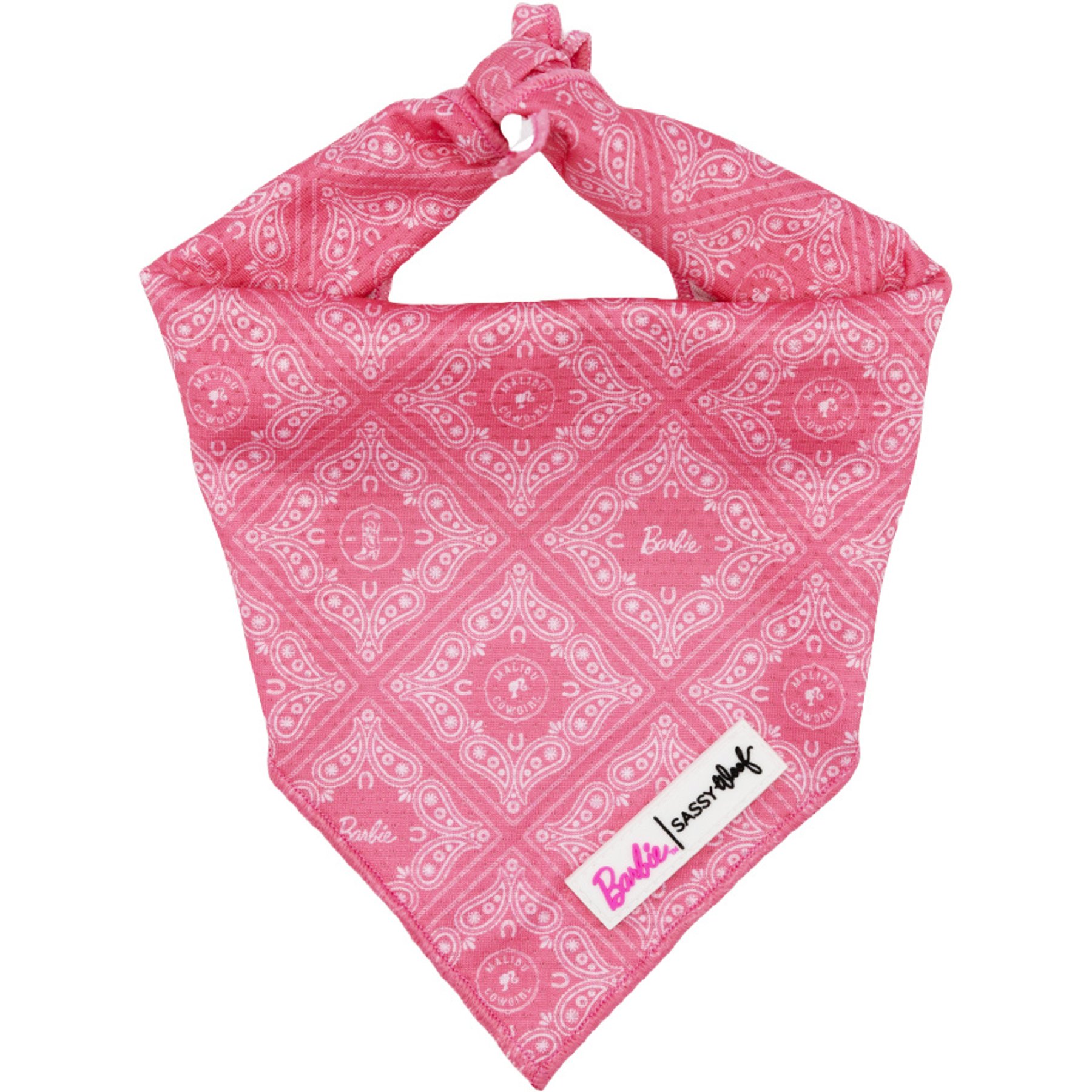 Sassy Woof Western Barbie Dog Bandana, Pink, Small