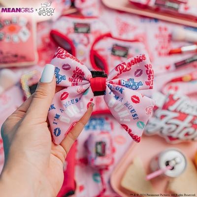 Show full view: Sassy Woof Mean Girls Sailor Dog Bow Collar Accessory, Pink, One Size slide 4 of 5