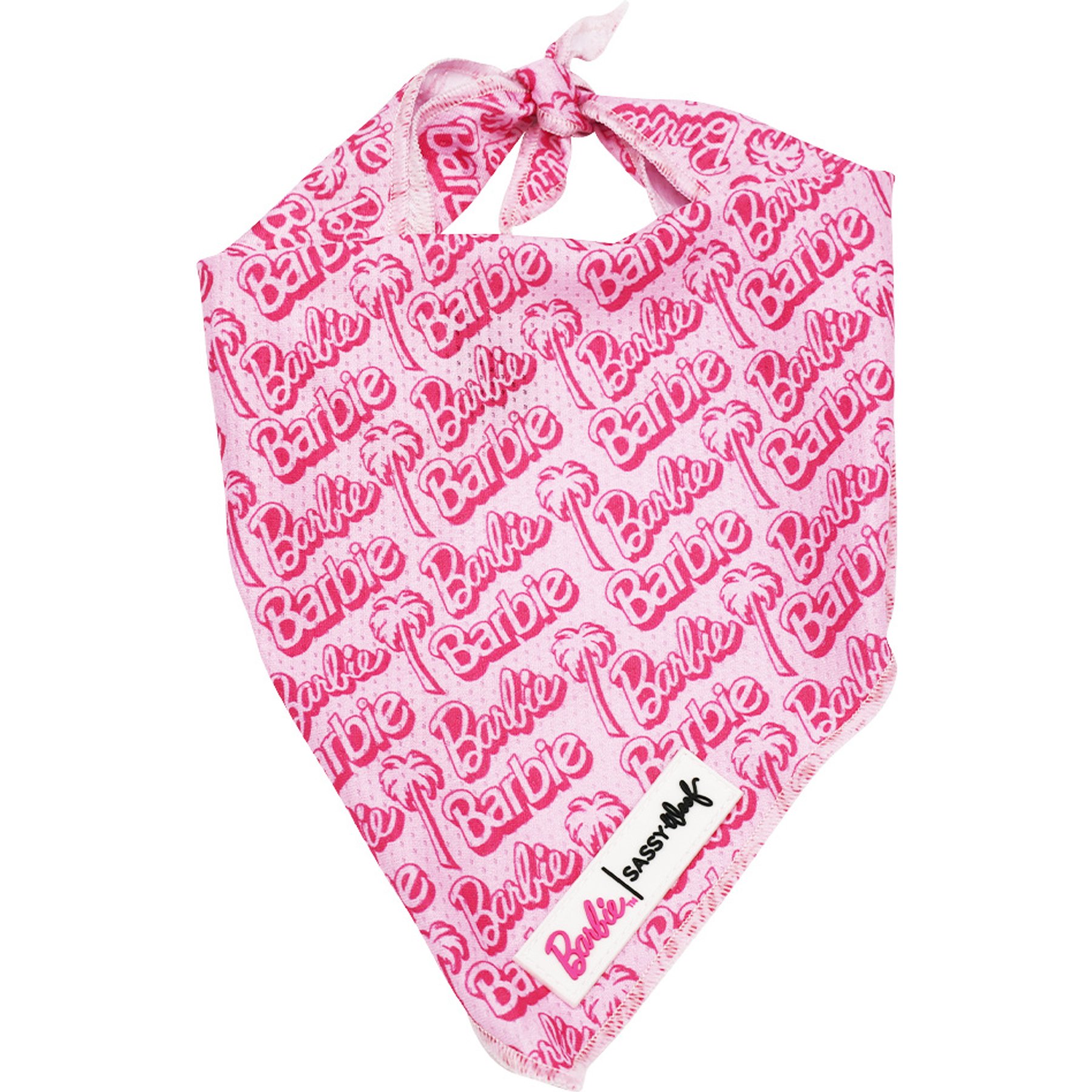 Sassy Woof BARBIE Malibu Dog Bandana, Pink, Small
