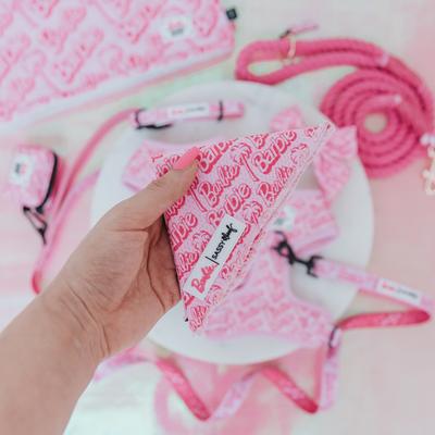 Show full view: Sassy Woof BARBIE Malibu Dog Bandana, Pink, Large slide 5 of 6